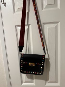 Studded leather purse