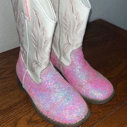 Girls Glitter Western Boots – Size 12 (Like New!