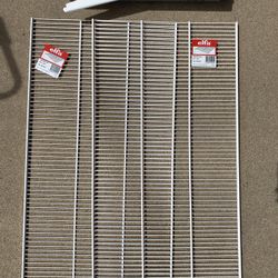 (2) NEW Elfa Ventilated Shelfs & (4) Brackets - White