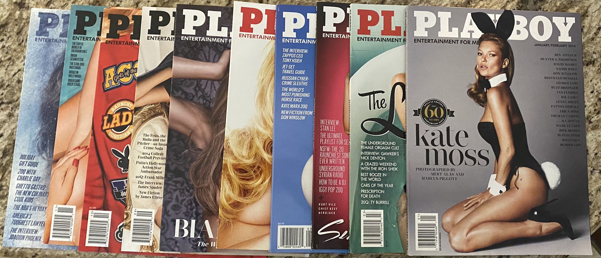 Playboy magazines (2014) Covers/Centerfold intact