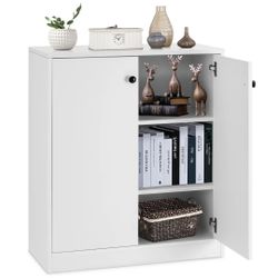 2 DOOR STORAGE CABINET WITH 3 SHELVES