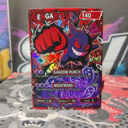 Pokemon Gengar Game UI  Custom Made Fan Art Holo With Texture