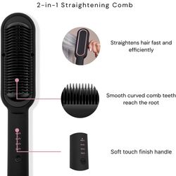 L'ANGE HAIR Smooth-it Classic 2-in-1 Electric Hot Comb Hair Straightener Brush