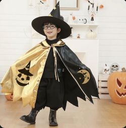 Halloween Costume Harry Potter Wizard Hat & Cloak Set