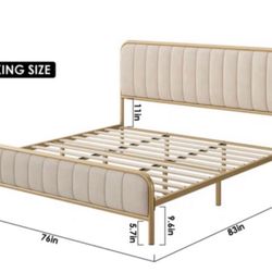King bed frame with headboard and footboard