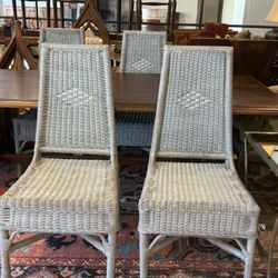 Vintage Wicker Chairs Set of 4