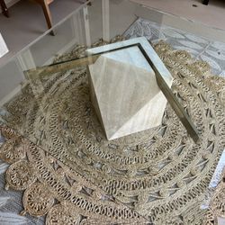 Glass Table Set With Marble Bases