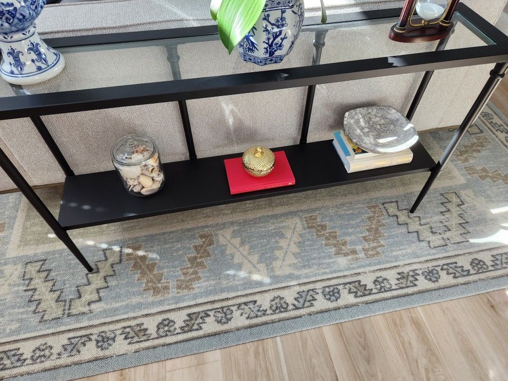 Console Table metal and glass