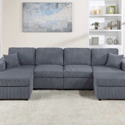 New Dark Gray Or Light Gray Double Chaise Sectional Sofa Couch - SALE Price!! 