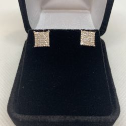 10 K Y Gold SOLID Diamond Earrings  0.33 CT’s On Closeout Sale