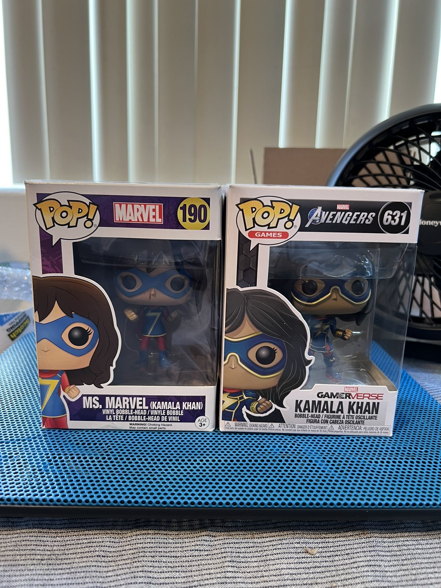 2 Ms. Marvel Kamala Khan Funko Pops #190 #631 MCU Captain Gamerverse Walgreens