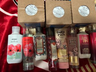 Perfumes, lotion, candles