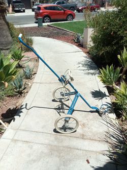 Vintage collapsible 2 wheel golf bag pull cart