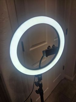 LED Ring Light with Tripod Stand and Phone Holder up to 6' tall