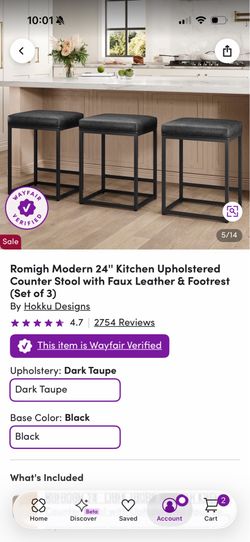 3 black barstools for sale