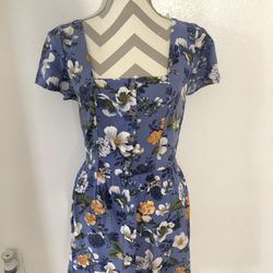 Blue Floral Dress (New) 