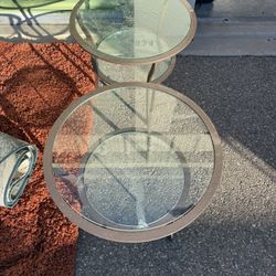 Heavy Duty Glass Metal Table Set