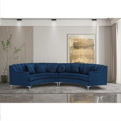 Curved 2-pc Upholstered Sectional Sofa