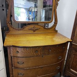 Antique Dresser With Mirror