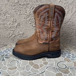 WORK BOOTS ARIAT SOFT TOE WATERPROOF SIZE 9 MENS 