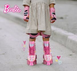 Pink Voyager Barbie Girls Roller Skates Shoes Girls 12-2 Pink White Glitter Wheels