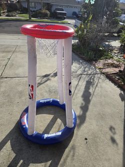 Inflatable basketball hoop for kids.