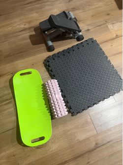 Stepper, Foam Roller, balance board and mat