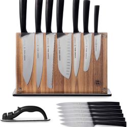 Schmidt Brothers Cutlery Carbon 6 15pc Knife Block Set: Stainless Steel Kitchen