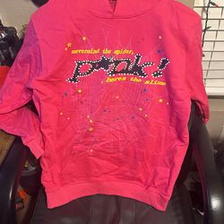 Spider Hoodie Size Large Pink Brand New