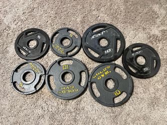 Golds Gym & Cap 5 & 10 Olympic Plate Weights - 50 lbs total