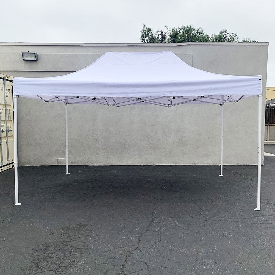 Brand New $130 Heavy-Duty 10x15 FT Outdoor Ez Pop Up Canopy Party Tent Instant Shades w/ Carry Bag (White, Blue)