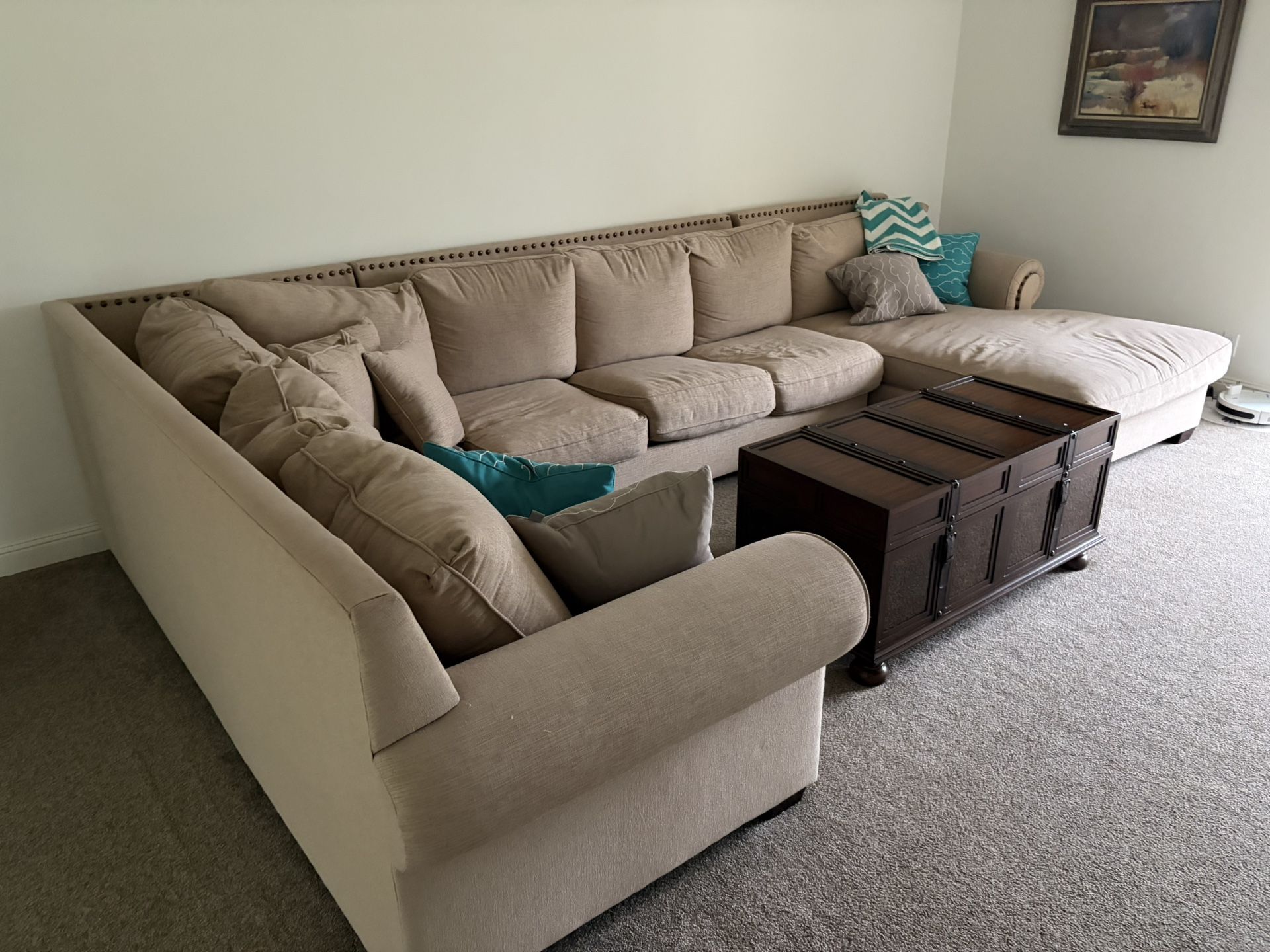 Overstuffed Down Sectional Sofa