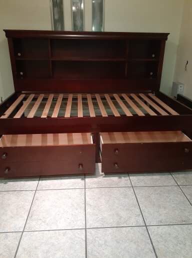 Twin bed frame with storage