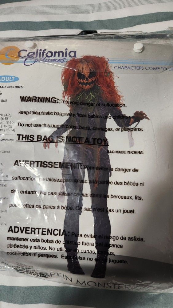 Women's Scary Pumpkin Monster Size Medium