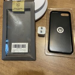 iPhone 7 Plus  black case & adapter-New