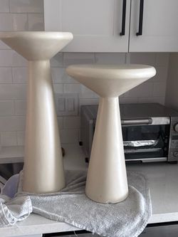 Four Hands Ravine Concrete Accent Tables, Set Of 2 - Parchment White