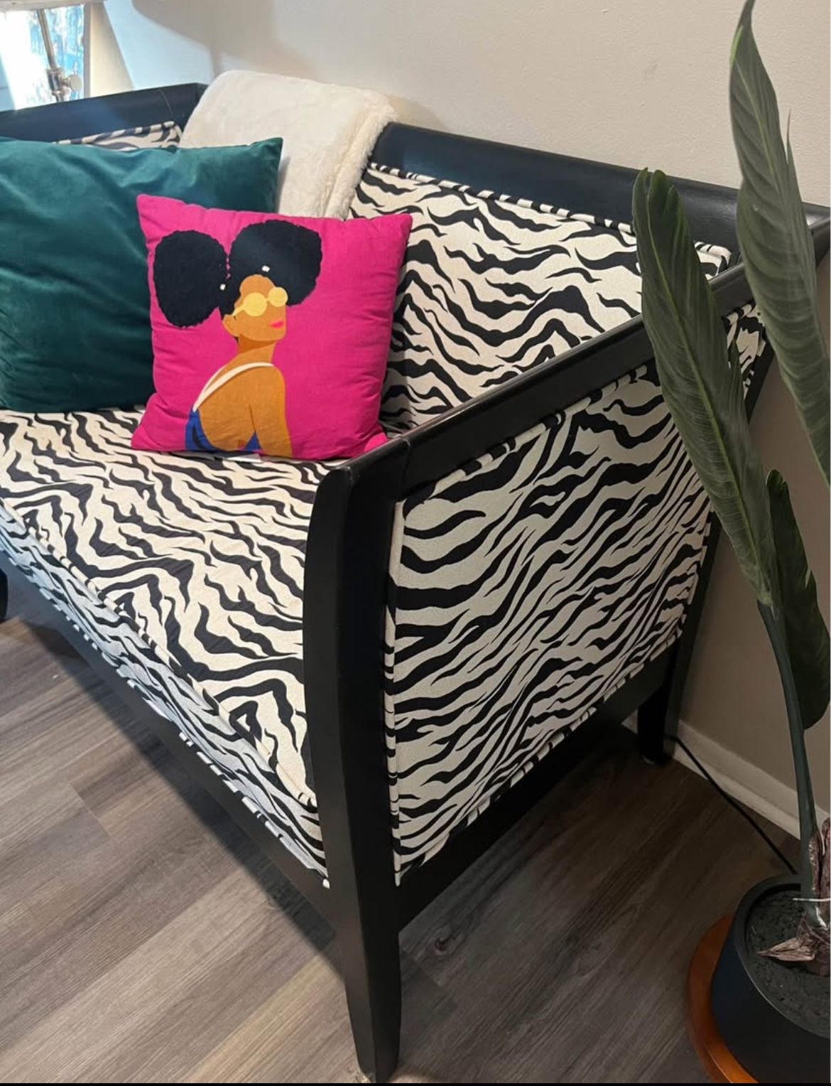Beautiful Vintage Zebra Loveseat