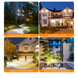 SUNLONG Solar-Powered Cast Aluminium Warm White LED Spotlight for Outdoor Garden Yard Landscape Tree Uplight Downlight