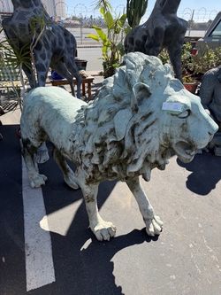 Large Bronze Lion Sculpture Statue 4’2” x 5’2”