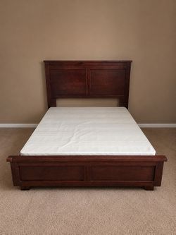 Queen Wood Bed Frame and Mubulily Mattress