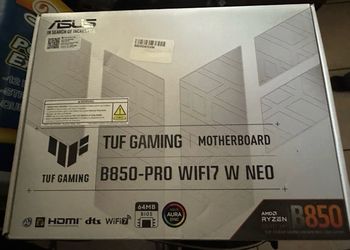ASUS TUF GAMING B850-PRO WIFI7 W NEO AMD ATX motherboard, 14+2+1 power stages, D