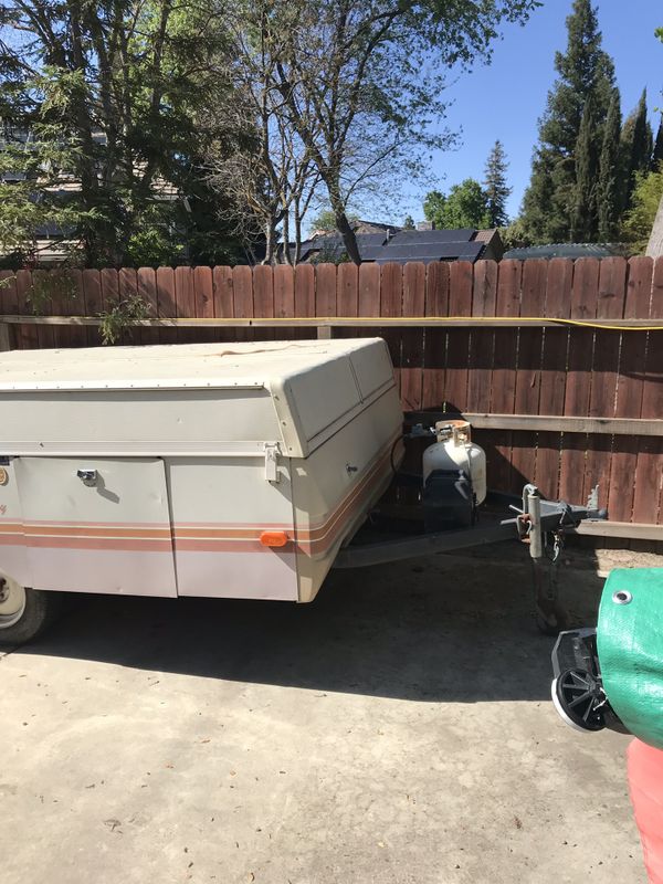 1983 Coleman Sun Valley camper. Typical wear for the age of the unit