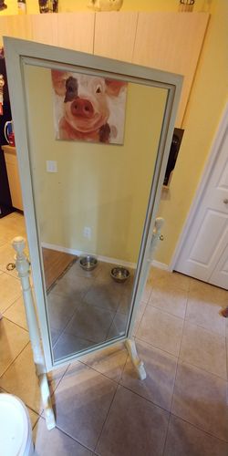 Antique wooden frame body mirror
