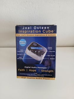 First come first pick up!
Brand New still sealed Joel Osteen Inspiration Cube!
365 daily Inspiration. 
52 weekly sermons!!
Portable and rechargeable!
