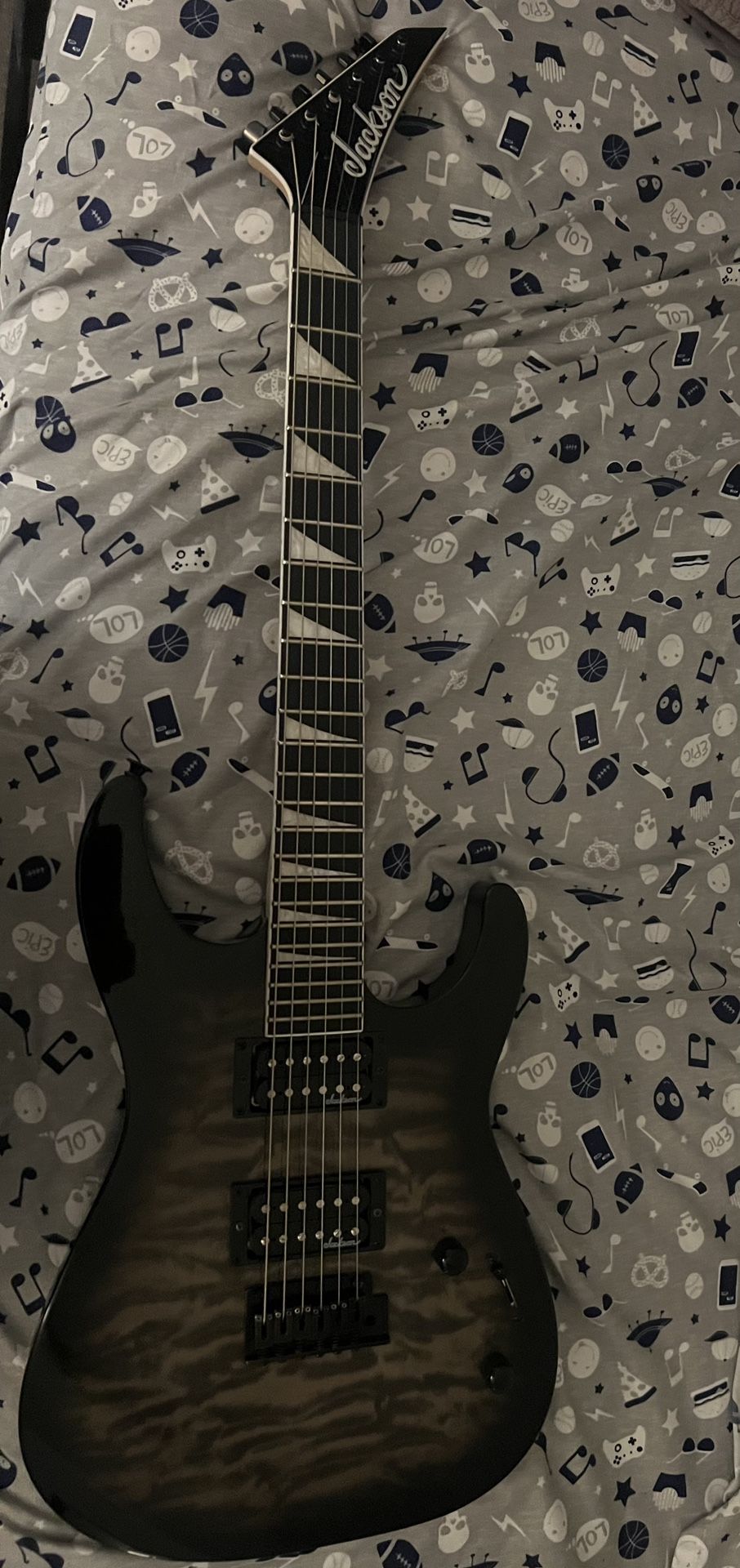 jackson dinky transparent black burst