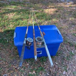 Two rod and reel’s one solid rod