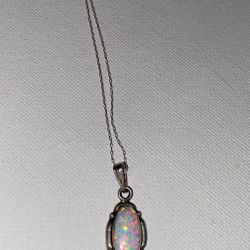 Silver Opal Necklace