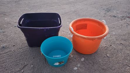 Buckets and tub