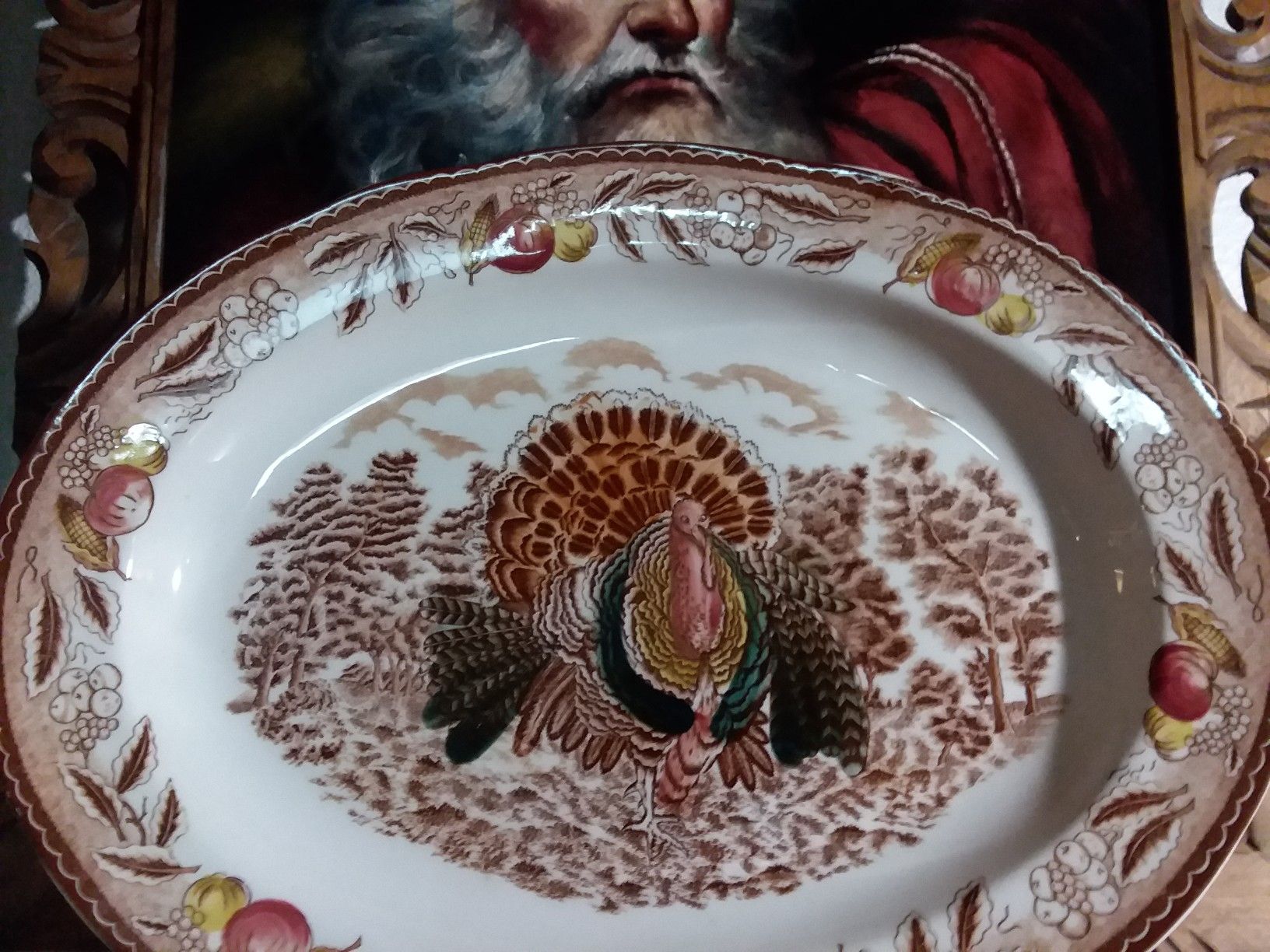 Beautiful Vintage Large Turkey Platter
