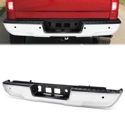LA Zona Auto Parts 2014 to 2018 Chevy Silverado GM Sierra Chrome Back Bumper Defensa Cromada Tracera Parking Sensors 